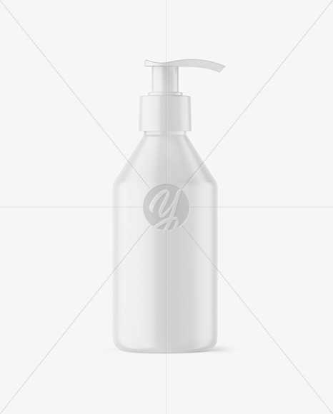 Matte Cosmetic Bottle with Pump Mockup PSD #1