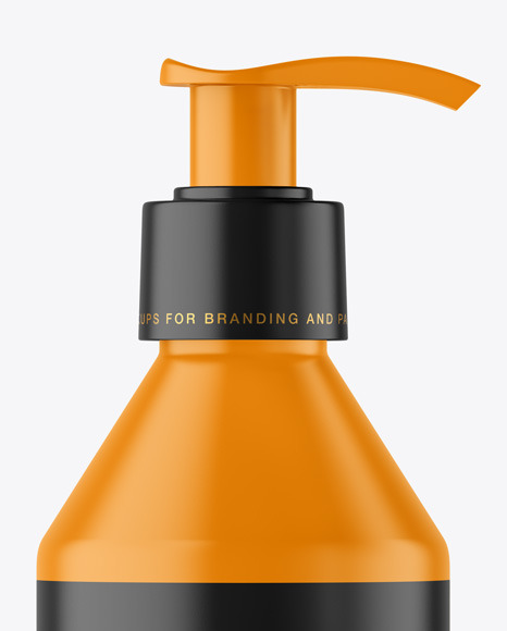 Matte Cosmetic Bottle with Pump Mockup PSD #4