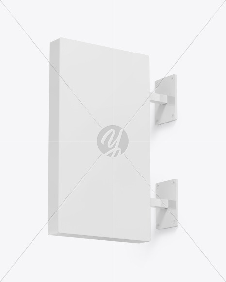 Plastic Rectangular Signboard Mockup PSD #3