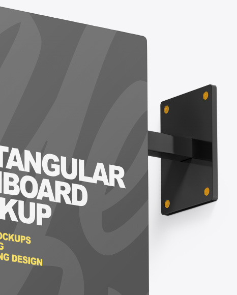 Plastic Rectangular Signboard Mockup PSD #2
