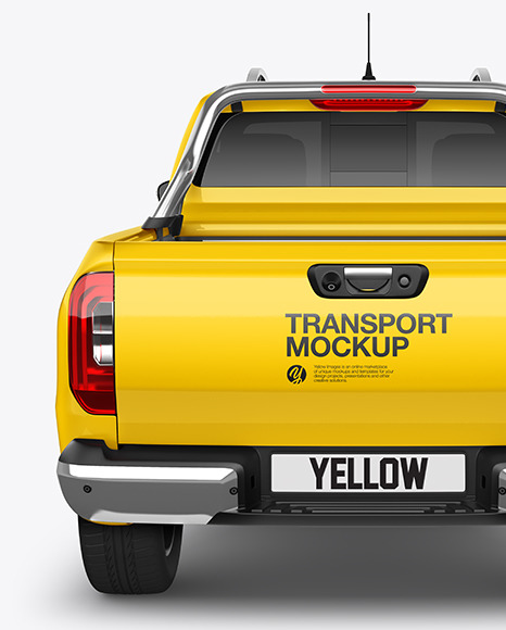 Luxury Pickup Truck Mockup - Back View Luxury Pickup Truck Mockup - Back View