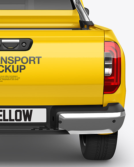 Luxury Pickup Truck Mockup - Back View Luxury Pickup Truck Mockup - Back View