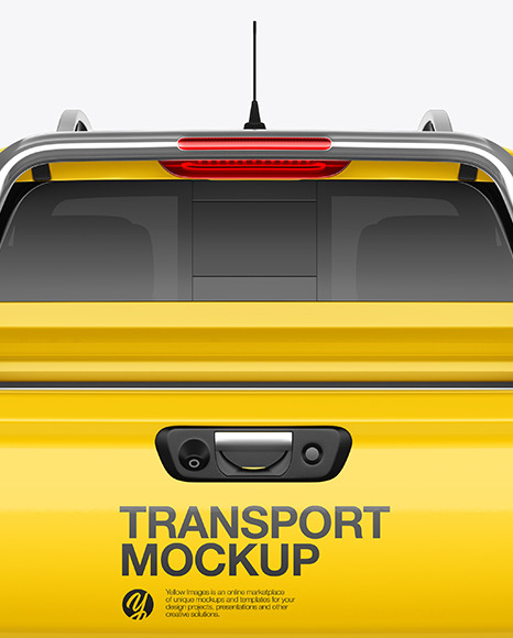 Luxury Pickup Truck Mockup - Back View Luxury Pickup Truck Mockup - Back View