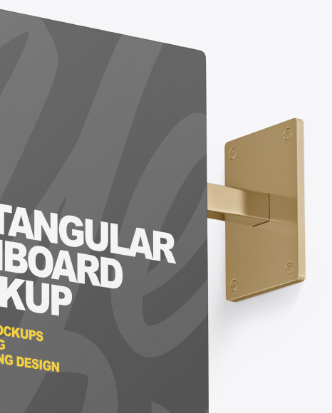 Metallic Rectangular Signboard Mockup PSD #2