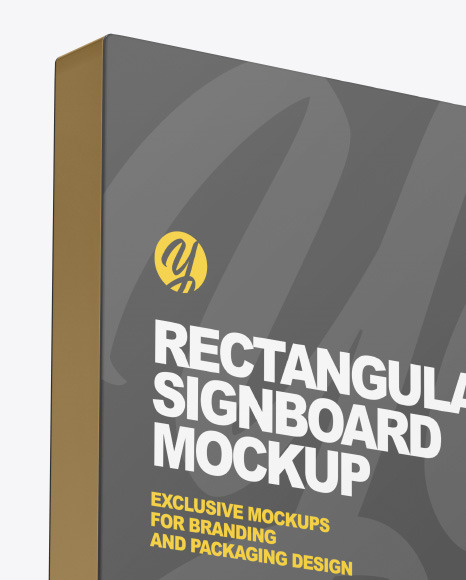 Metallic Rectangular Signboard Mockup PSD #1