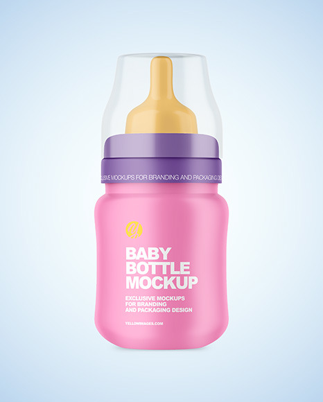 Matte Baby Bottle Mockup PSD #1