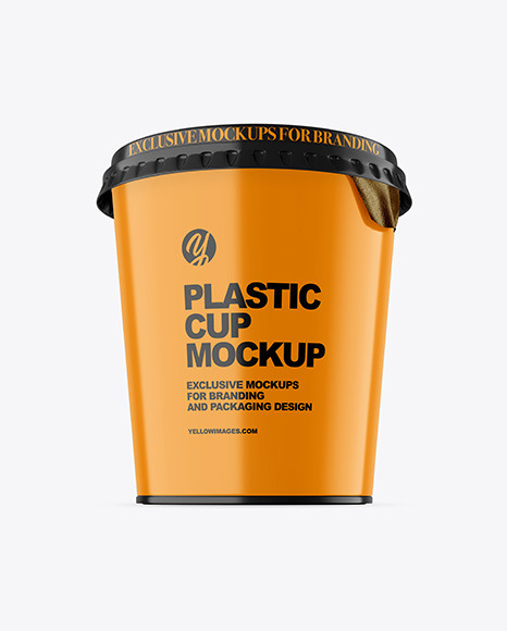 Glossy Plastic Cup Mockup PSD #2
