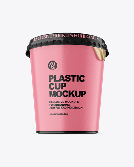 Glossy Plastic Cup Mockup