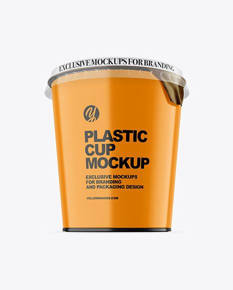 Glossy Plastic Cup Mockup PSD #1
