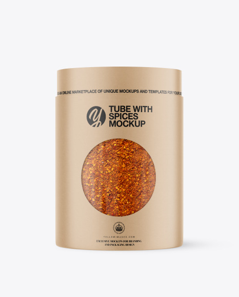 Kraft Tube with Spices Mockup PSD #2