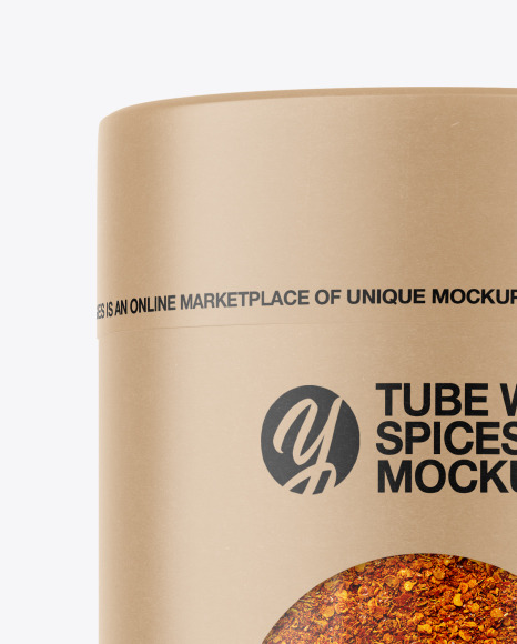Kraft Tube with Spices Mockup PSD #1