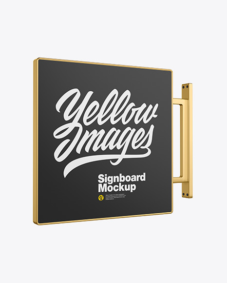 Metallic Signboard Mockup
