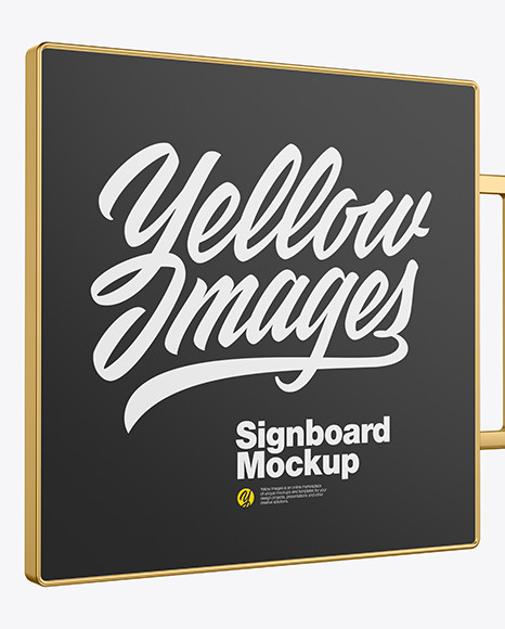 Metallic Signboard Mockup PSD #2