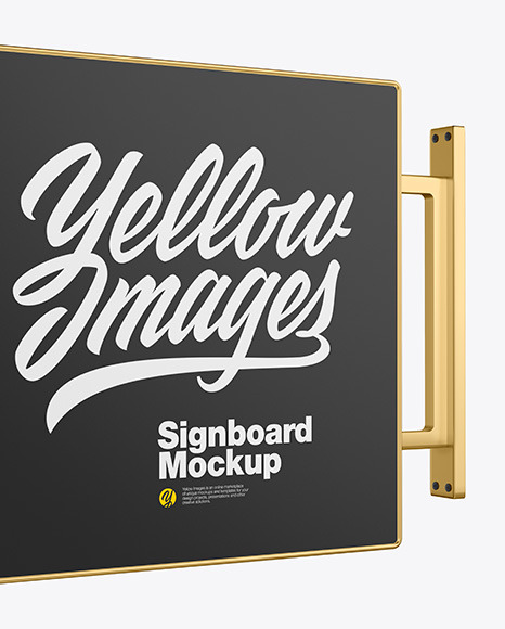 Metallic Signboard Mockup PSD #1