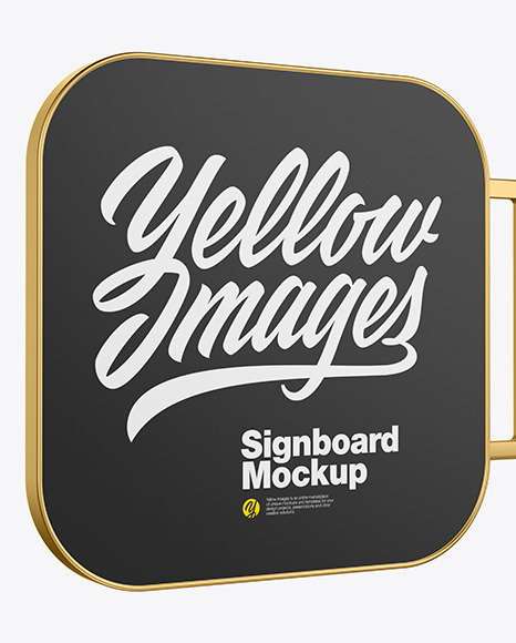 Metallic Signboard Mockup PSD #3