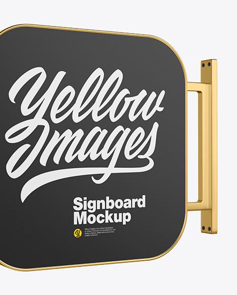 Metallic Signboard Mockup PSD #4