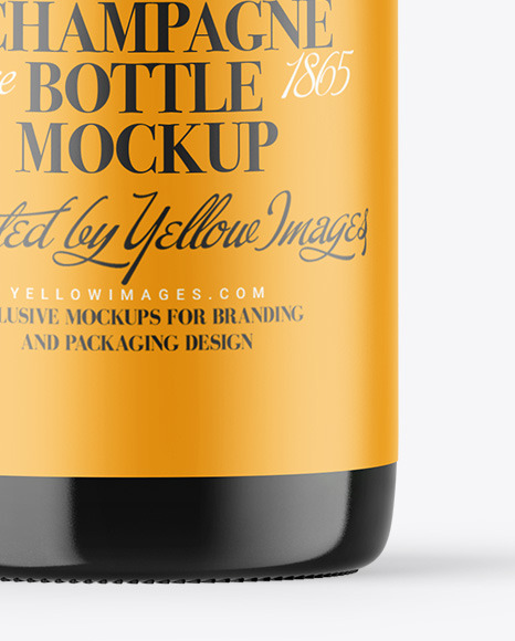 Green Glass Champagne Bottle Mockup champagne 91570