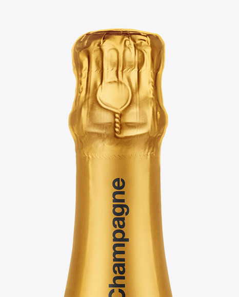 Dark Glass Champagne Bottle Mockup