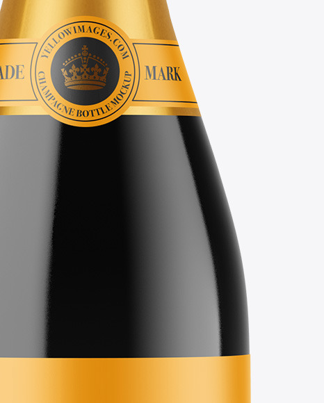 Dark Glass Champagne Bottle Mockup