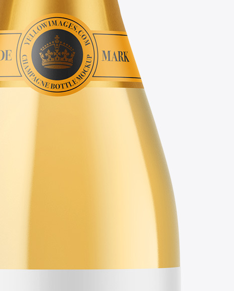 Clear Glass White Champagne Bottle Mockup Clear Glass White Champagne Bottle Mockup