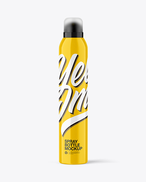Glossy Aerosol Bottle Mockup PSD #2