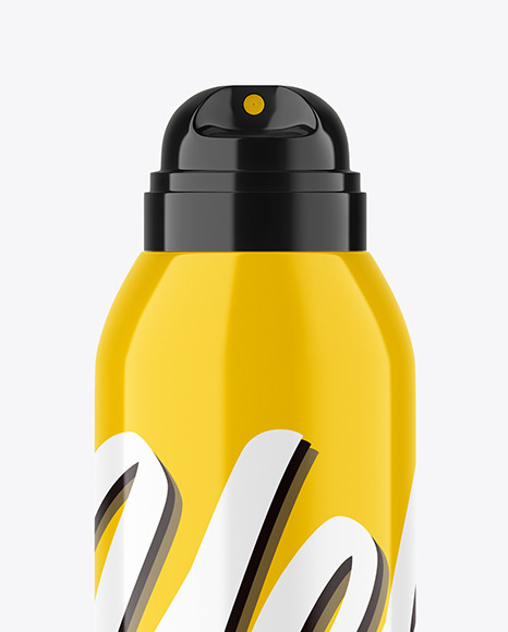 Glossy Aerosol Bottle Mockup PSD #1