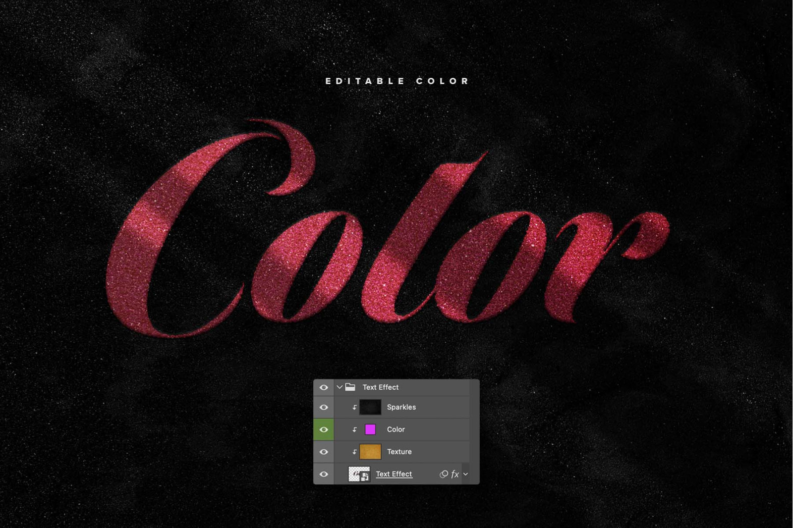 Glitter Text Effect on Yellow Images Creative Store