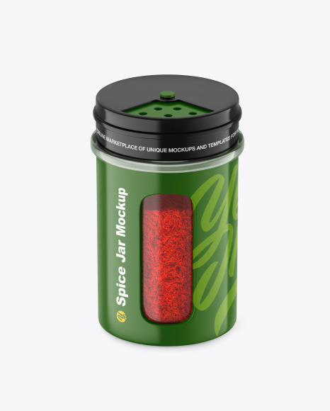 Glossy Spice Jar w  Paprika Mockup PSD #2