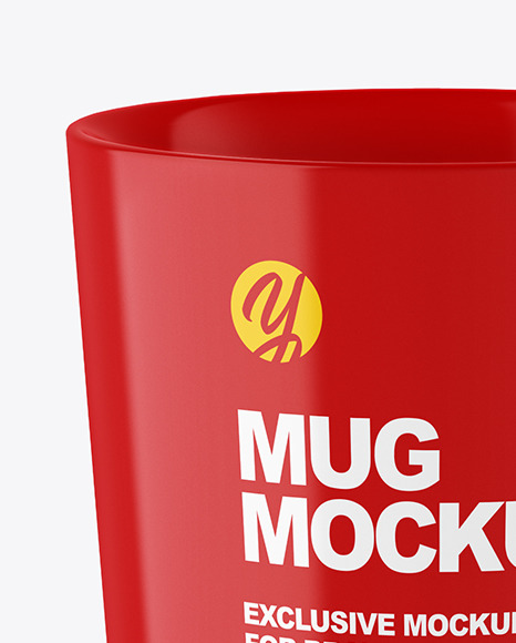 Glossy Mug in a Hand Mockup PSD #2