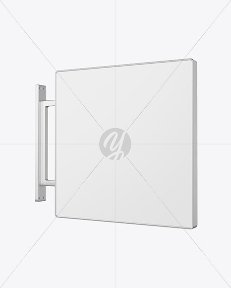 Metallic Signboard Mockup PSD #3