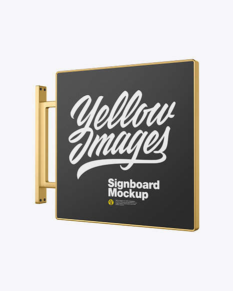 Metallic Signboard Mockup
