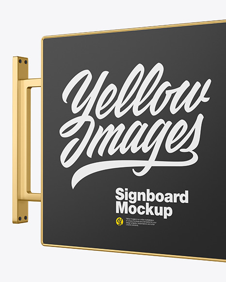 Metallic Signboard Mockup PSD #2
