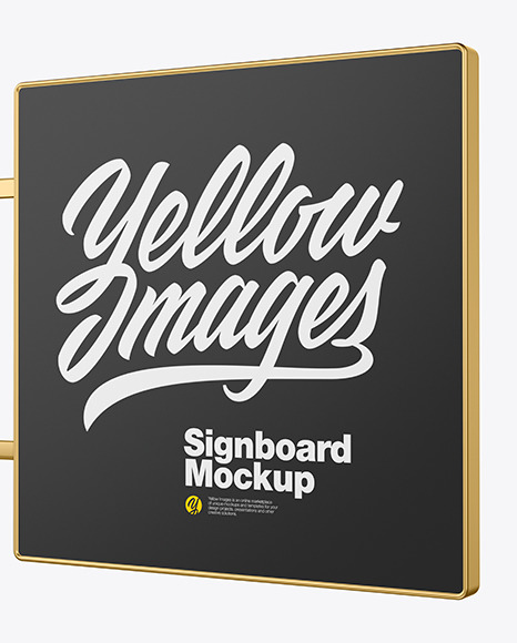 Metallic Signboard Mockup PSD #1