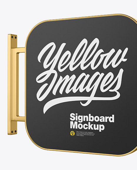 Metallic Signboard Mockup PSD #2