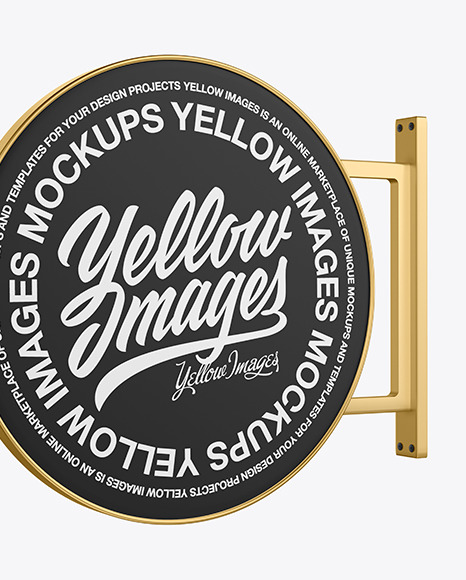 Metallic Signboard Mockup PSD #1