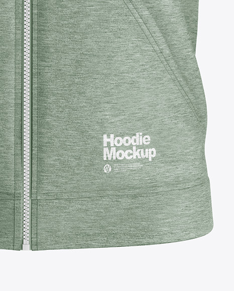 Heather Raglan Full-Zip Hoodie Mockup - Front View Heather Raglan Full-Zip Hoodie Mockup - Front View