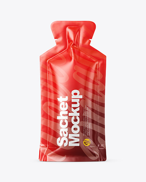 Glossy Sachet Mockup