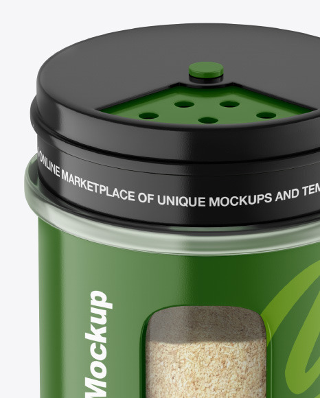 Glossy Spice Jar w  Granulated Garlic Mockup PSD #3