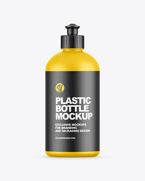 Plastic Bottle with Push Pull Cap Mockup PSD #2