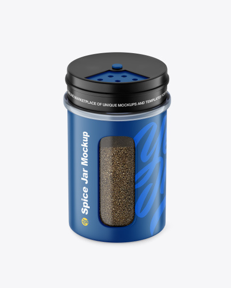 Matte Spice Jar w/ Black Pepper Mockup