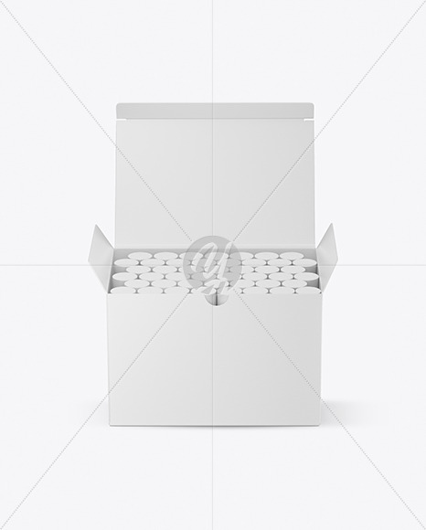 Paper Box with Crayons Mockup PSD #3