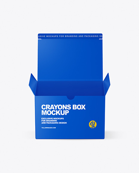 Paper Box with Crayons Mockup Paper Box with Crayons Mockup