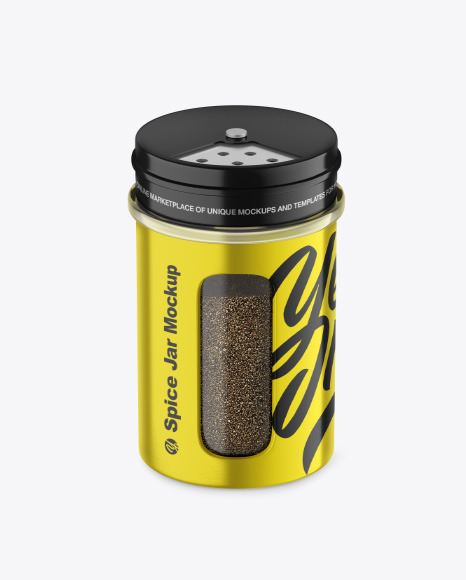 Metallic Spice Jar w  Black Pepper Mockup PSD #2