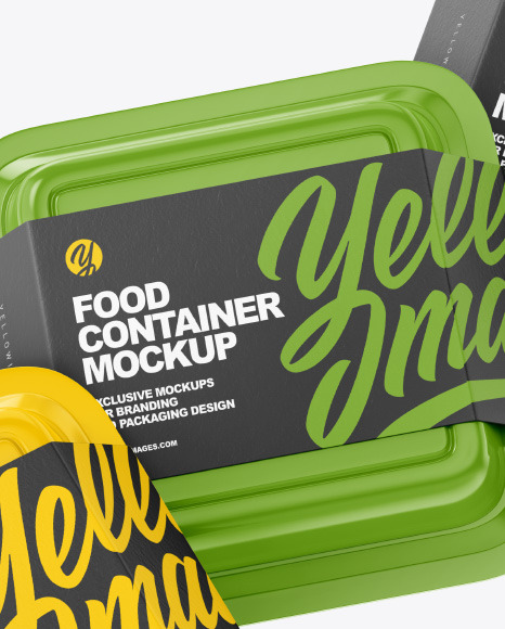 Three Glossy Food Container Mockup PSD #2