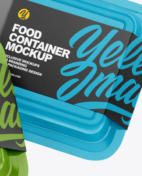 Three Glossy Food Container Mockup PSD #6