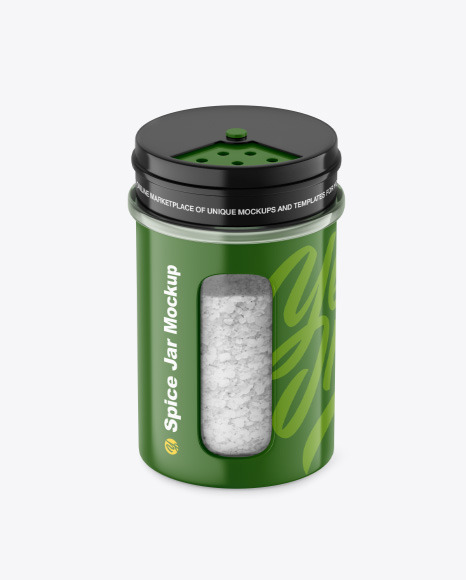 Glossy Spice Jar w  Salt Mockup PSD #2