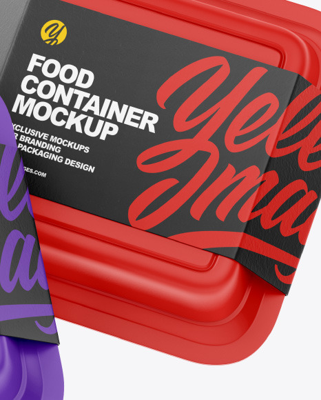 Three Matte Food Container Mockup PSD #6