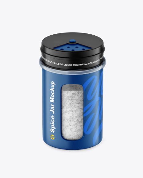 Matte Spice Jar w  Salt Mockup PSD #2