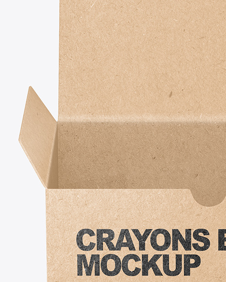 Kraft Paper Box with Crayons Mockup Kraft Paper Box with Crayons Mockup