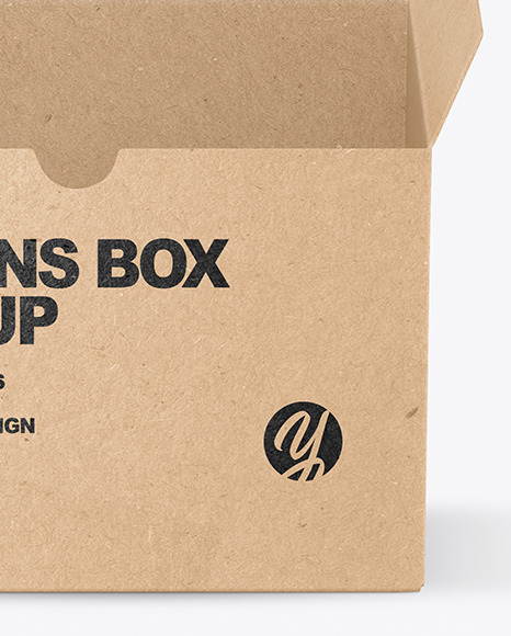 Kraft Paper Box with Crayons Mockup Kraft Paper Box with Crayons Mockup